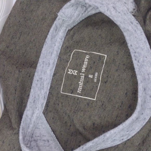Mutual Weave Dark Sage Green Gray-Long-Sleeve Baseball Tee Jersey Shirt XL - Picture 4 of 12